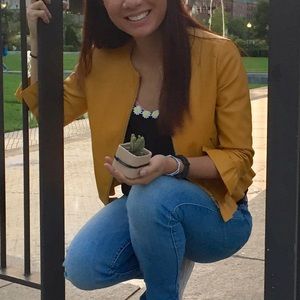 Zara Mustard Ruffle Jacket